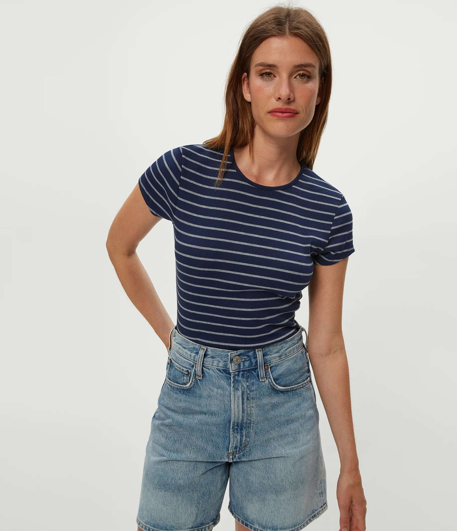 Variant options: Joy Striped Ribbed Tee | MichaelStars.com