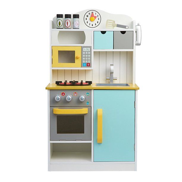 Teamson Kids Little Chef Florence Classic Play Kitchen - White / Green & Yellow | Walmart (US)