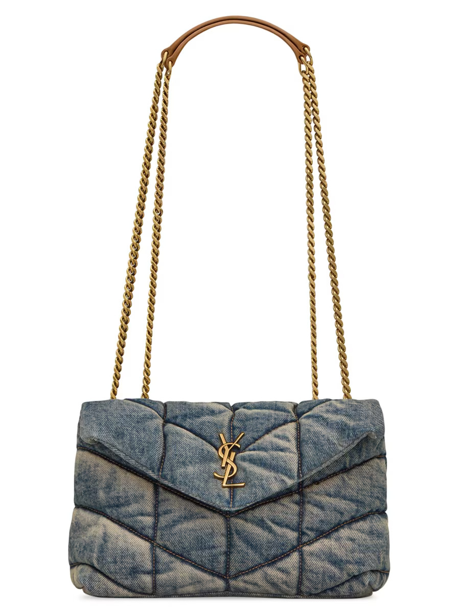 Puffer Toy Bag in Denim | Saks Fifth Avenue