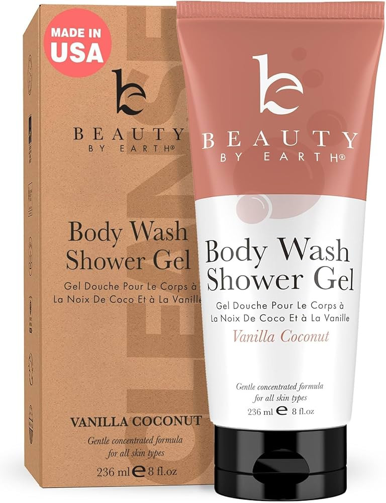 Vanilla Coconut Shower Gel Body Wash - USA Made with Organic & Natural Ingredients, Moisturizing ... | Amazon (US)