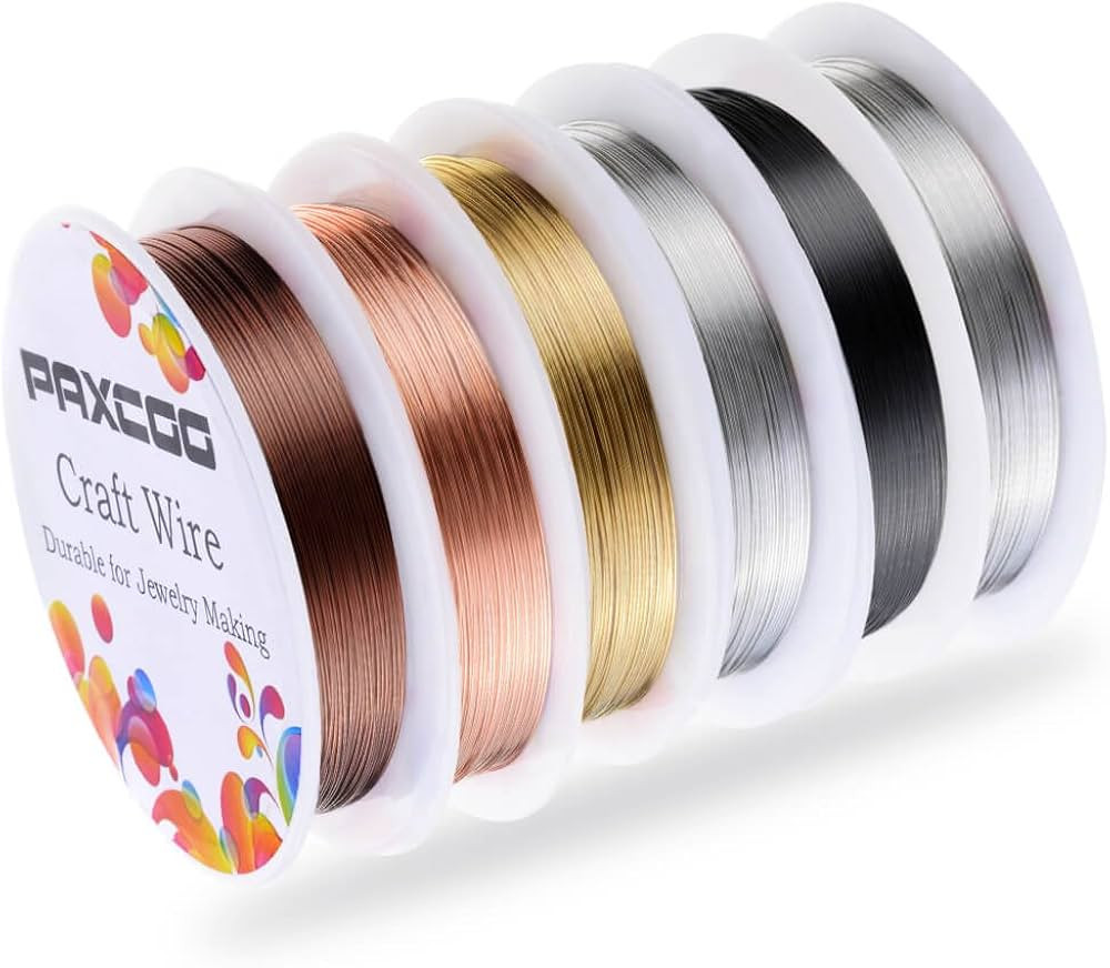 PAXCOO 6 Pack Jewelry Beading Wire for Jewelry Making Supplies and Craft (24 Gauge) | Amazon (US)