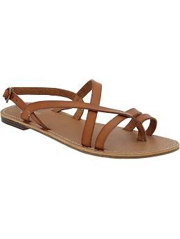 Women's Cross-Front Faux-Leather Sandals | Gap US