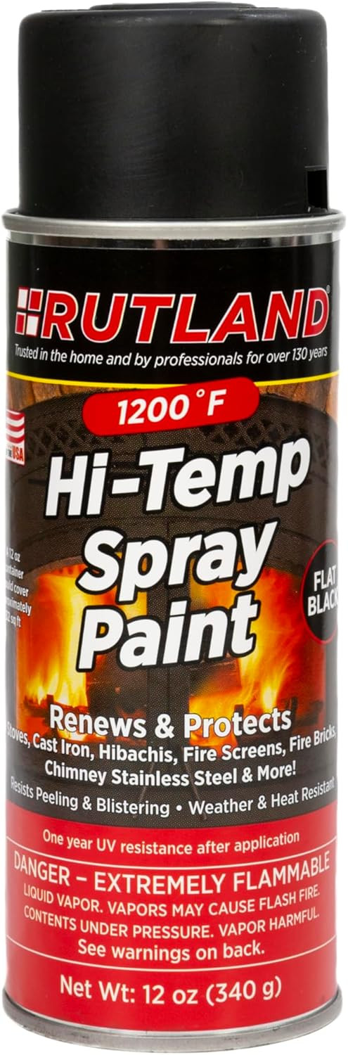 Rutland Products 80 Hi-Temp Spray Paint, Fl Oz (Pack of 1), Black, 12 | Amazon (US)
