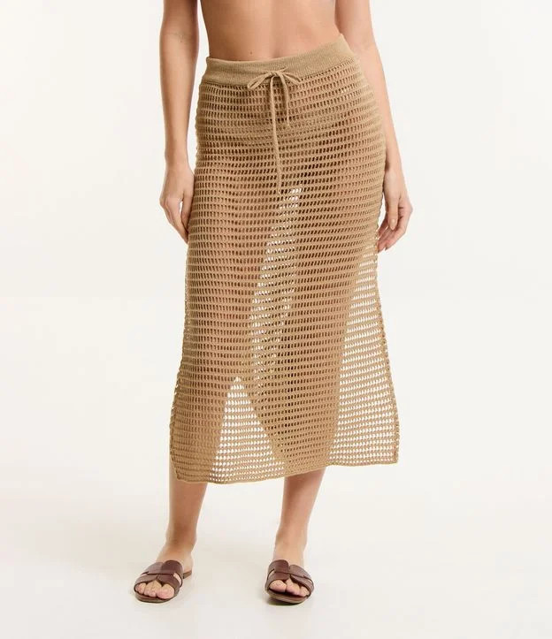 Saída de Praia Saia Midi em Crochê Bege - Lojas Renner | Renner (BR)