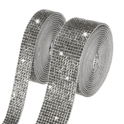 Unique Bargains Rhinestone AB Colorful Flexible Durable Ribbon 0.5/1.1 Inch x 2 Yards 2 Rolls | Target