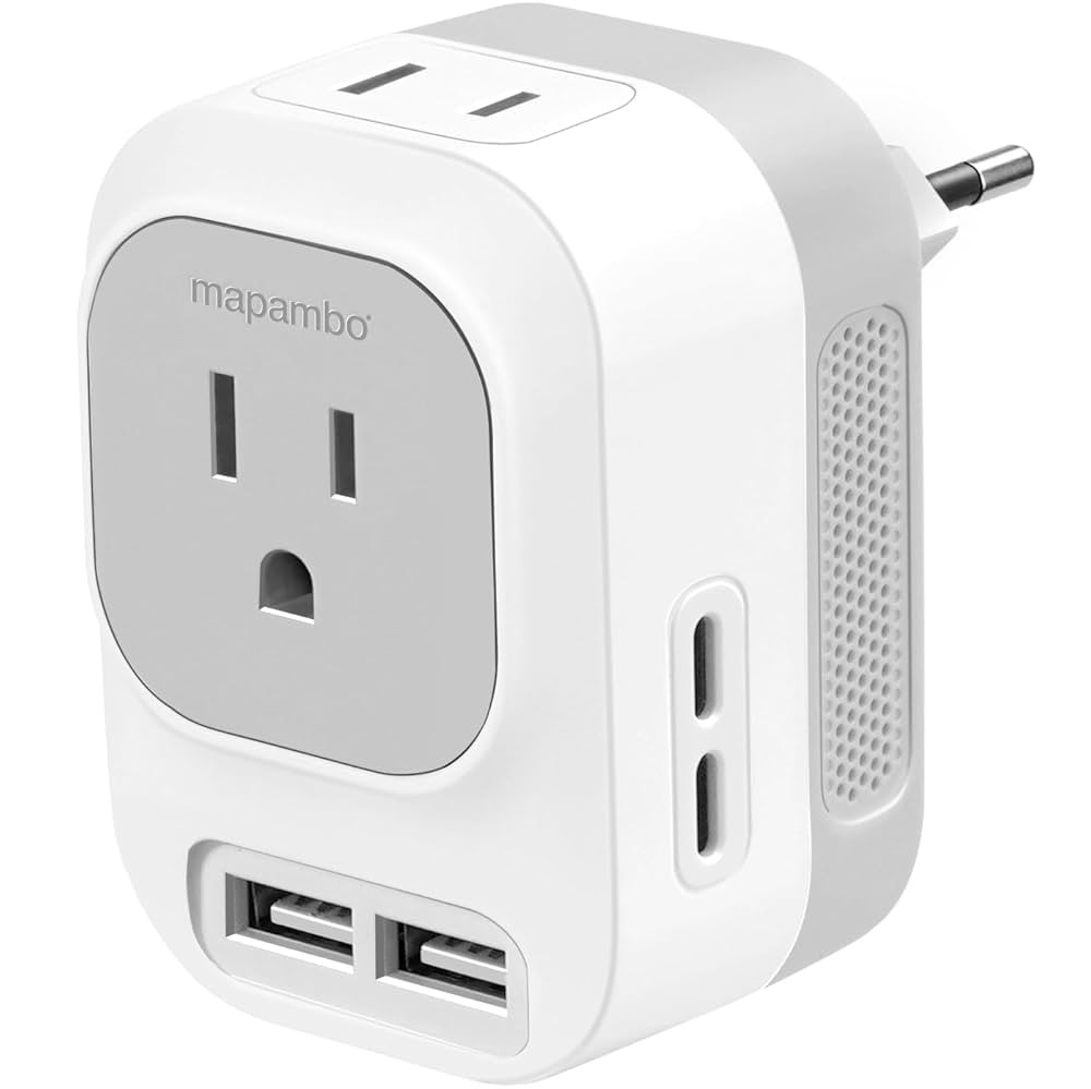 Mapambo 220V to 110V Voltage Converter US to Europe with 2 USB Port 2 USB C Fast Charging,Convert... | Amazon (US)