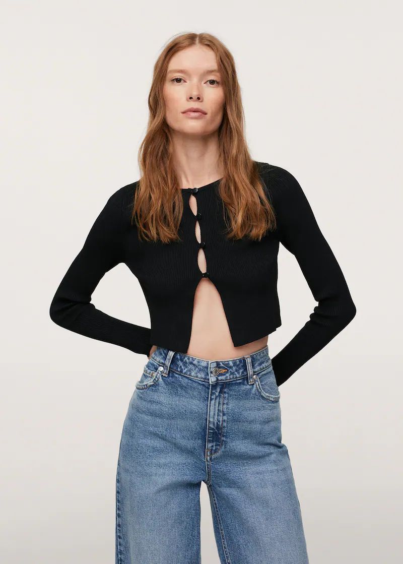 Crop ribbed cardigan | MANGO (US)