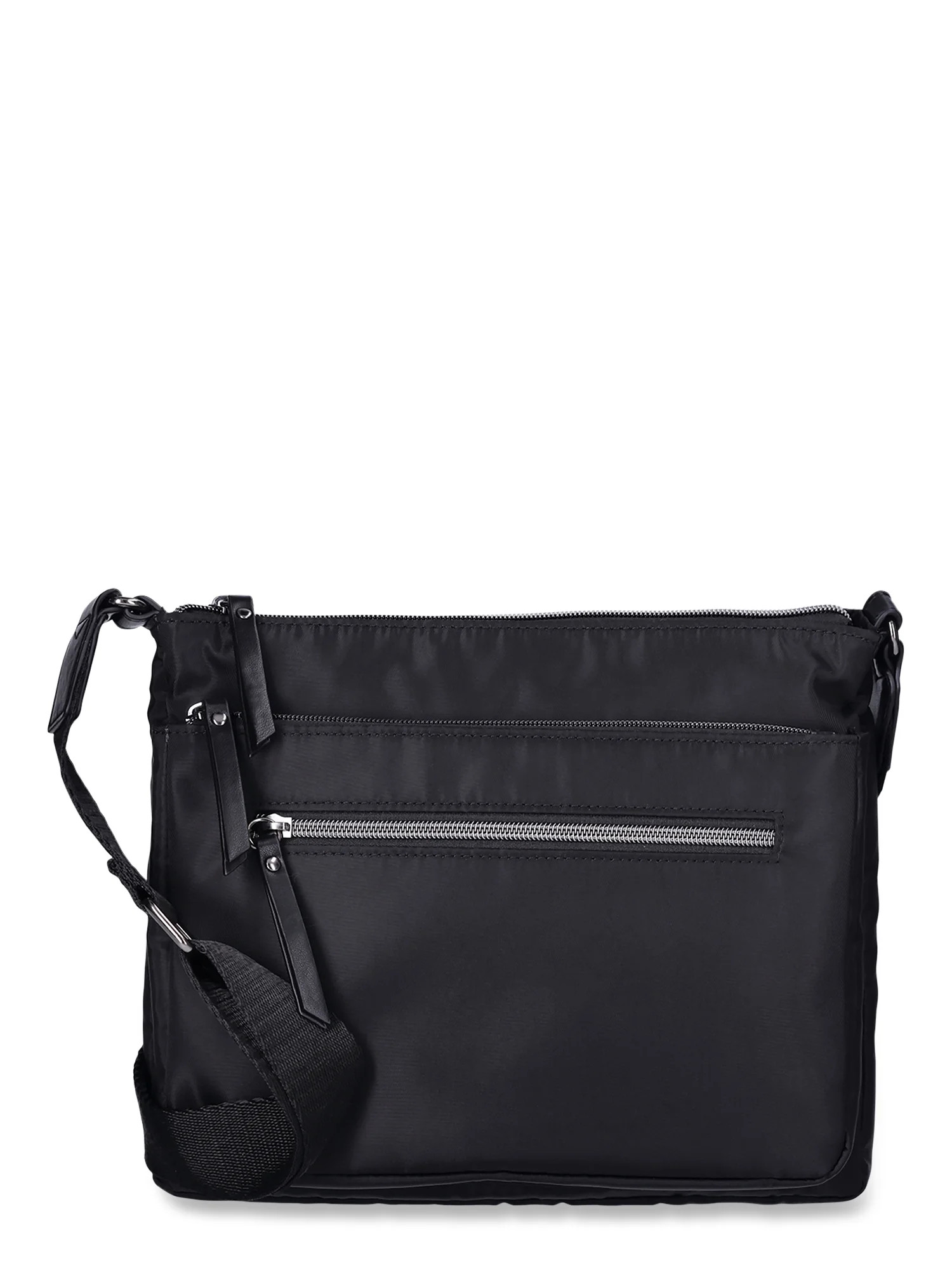 Time and Tru Women's Nylon Pine Crossbody, Black | Walmart (US)