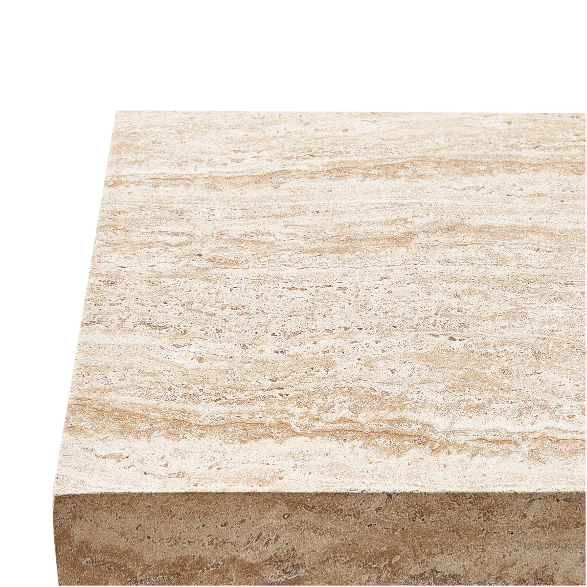 Branford Outdoor Rectangular MGO Coffee Table With Travertine Texture | Wayfair North America