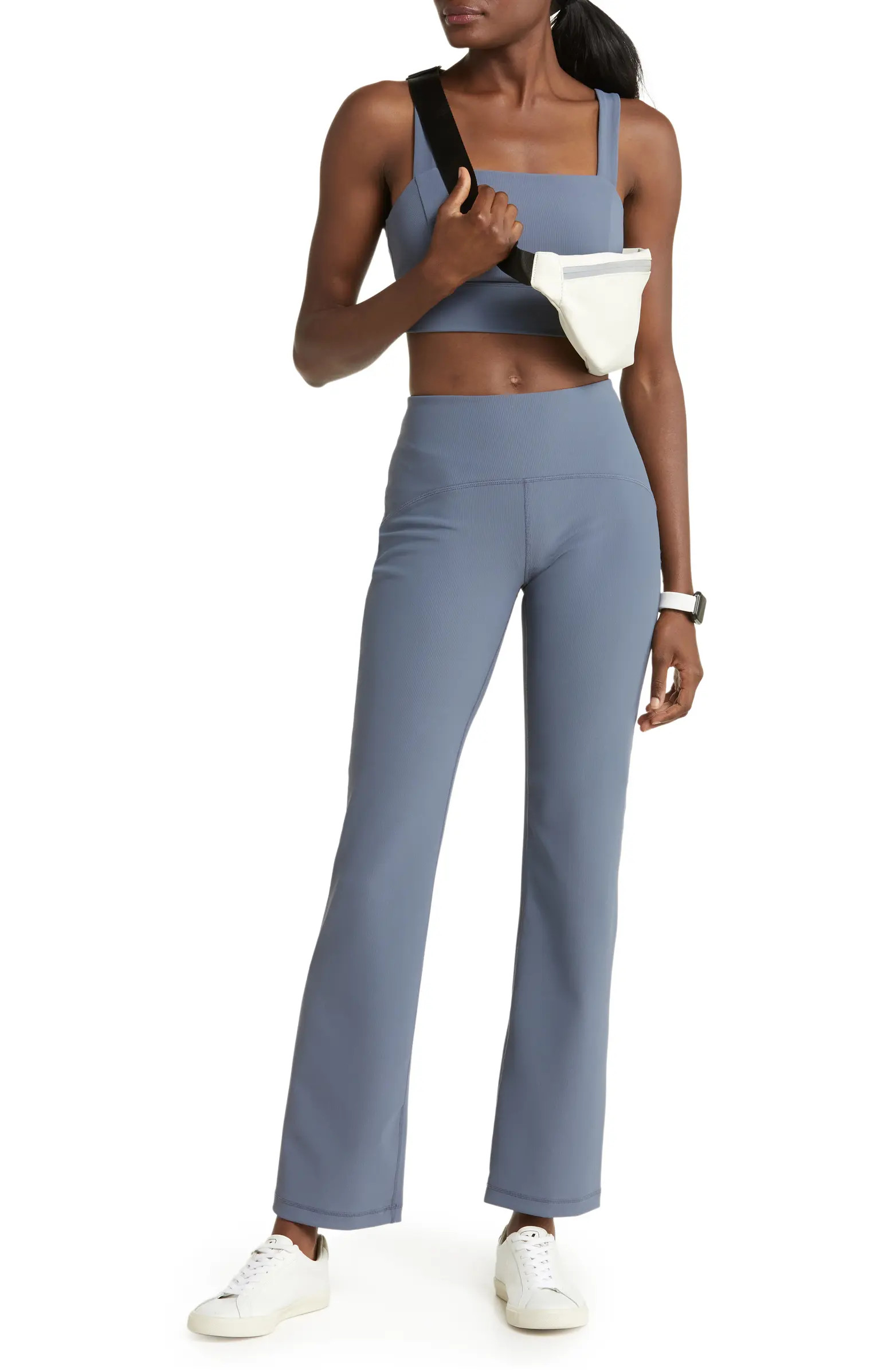 Luxe High Waist Rib Flare Leggings | Nordstrom