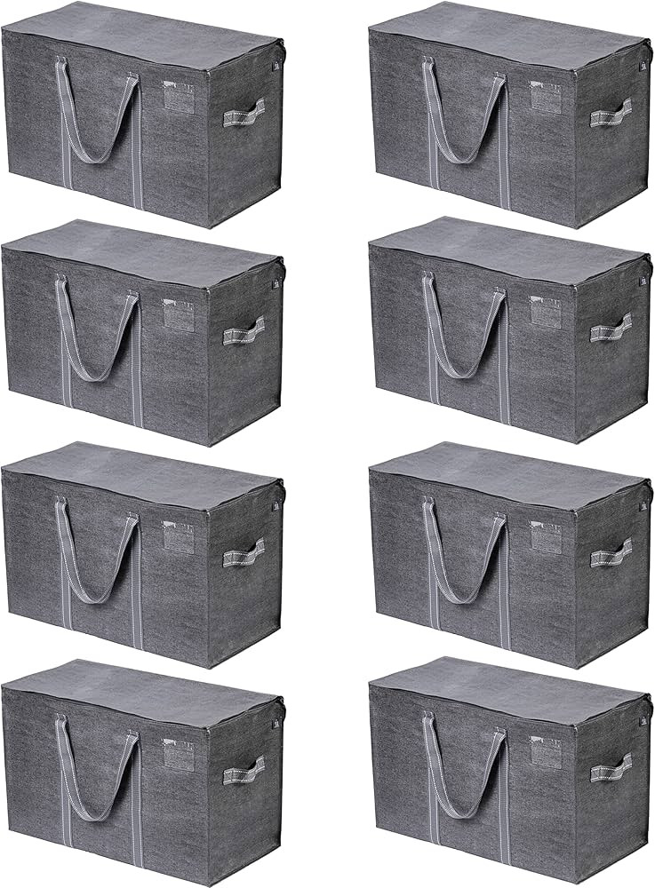 VENO 8 Pack Extra Large Moving Storage Bags with Zippers, Foldable Heavy-Duty Tote for Space Savi... | Amazon (US)