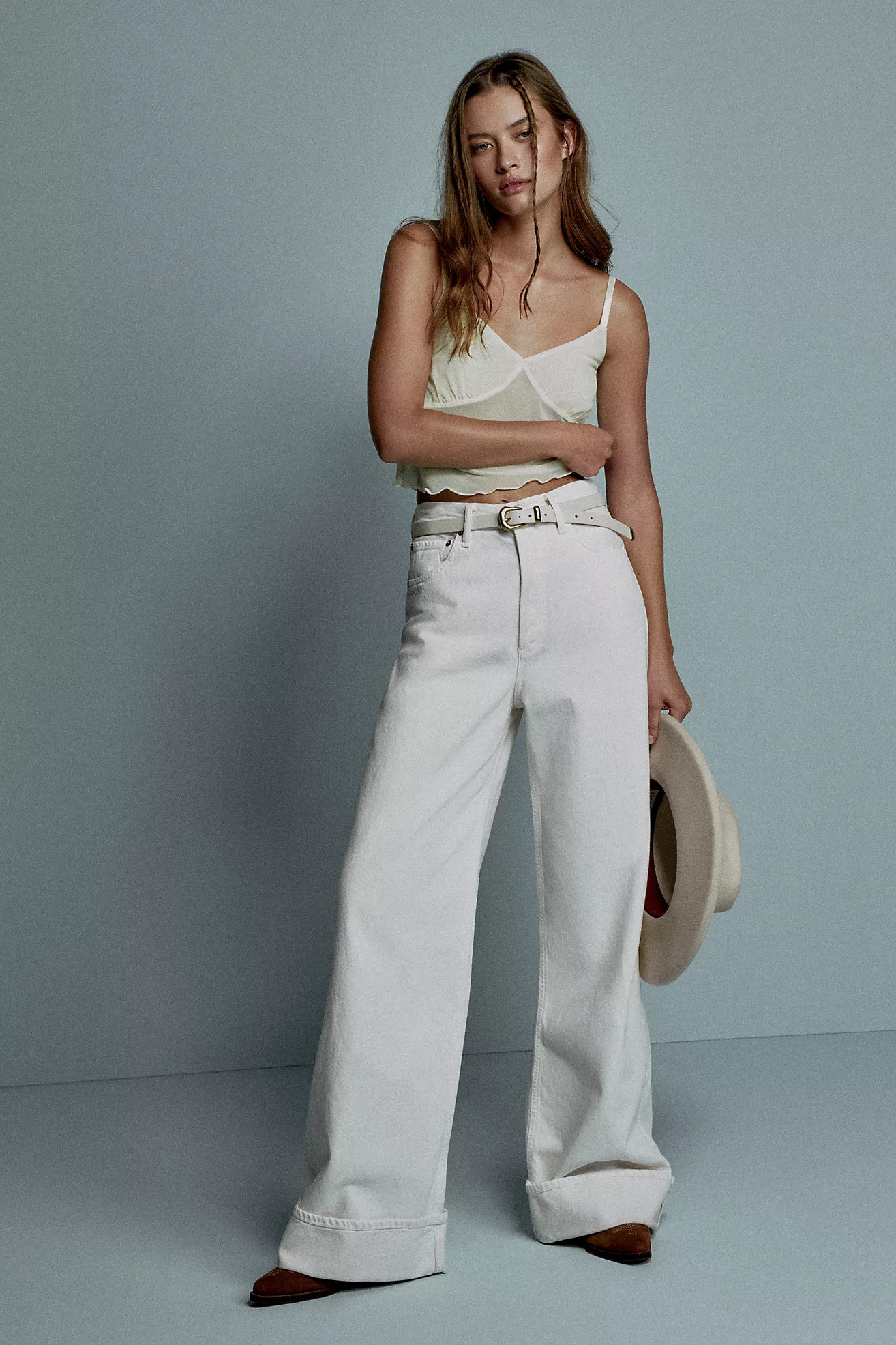 AGOLDE Dame High-Rise Cuffed Wide-Leg Jeans | Anthropologie (US)