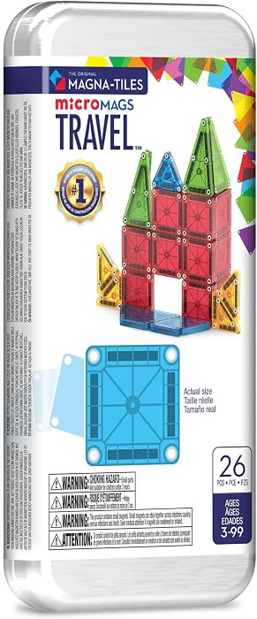 MAGNA-TILES microMAGS 26-Piece Travel Magnetic Construction Set \u2013 Bold Colors, The Original ... | Amazon (US)