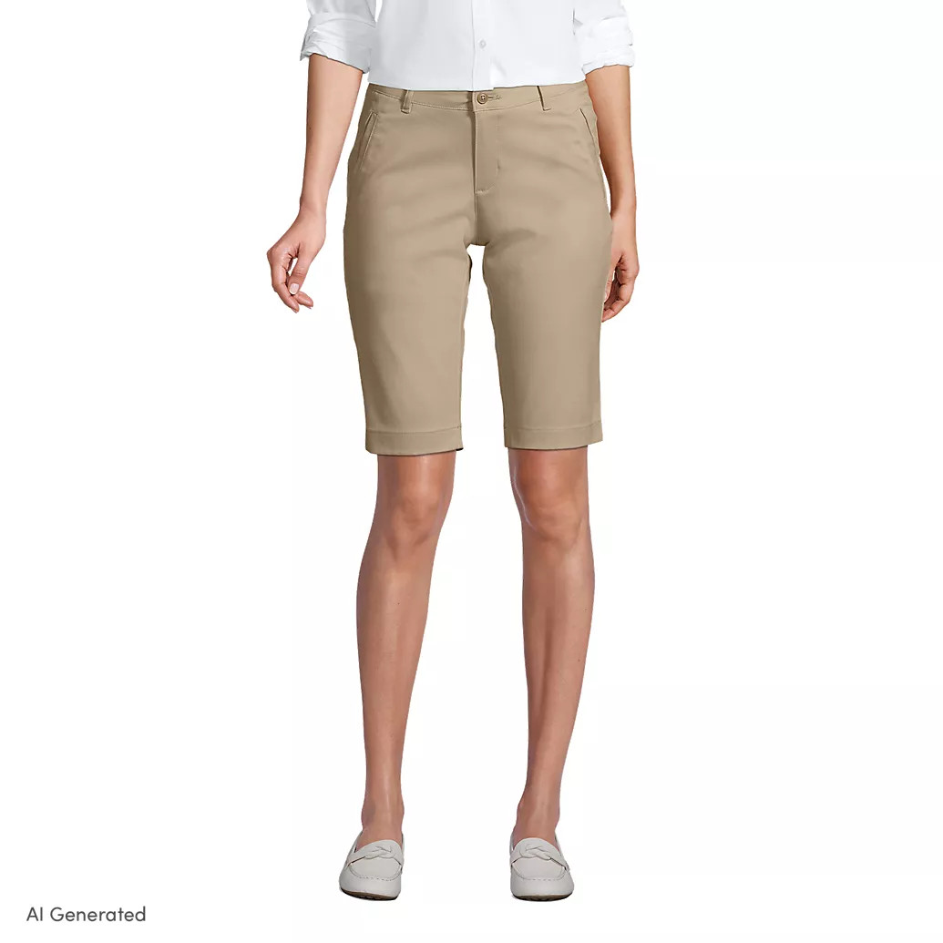 Women's Stretch Chino Bermuda Shorts | Lands' End (US)