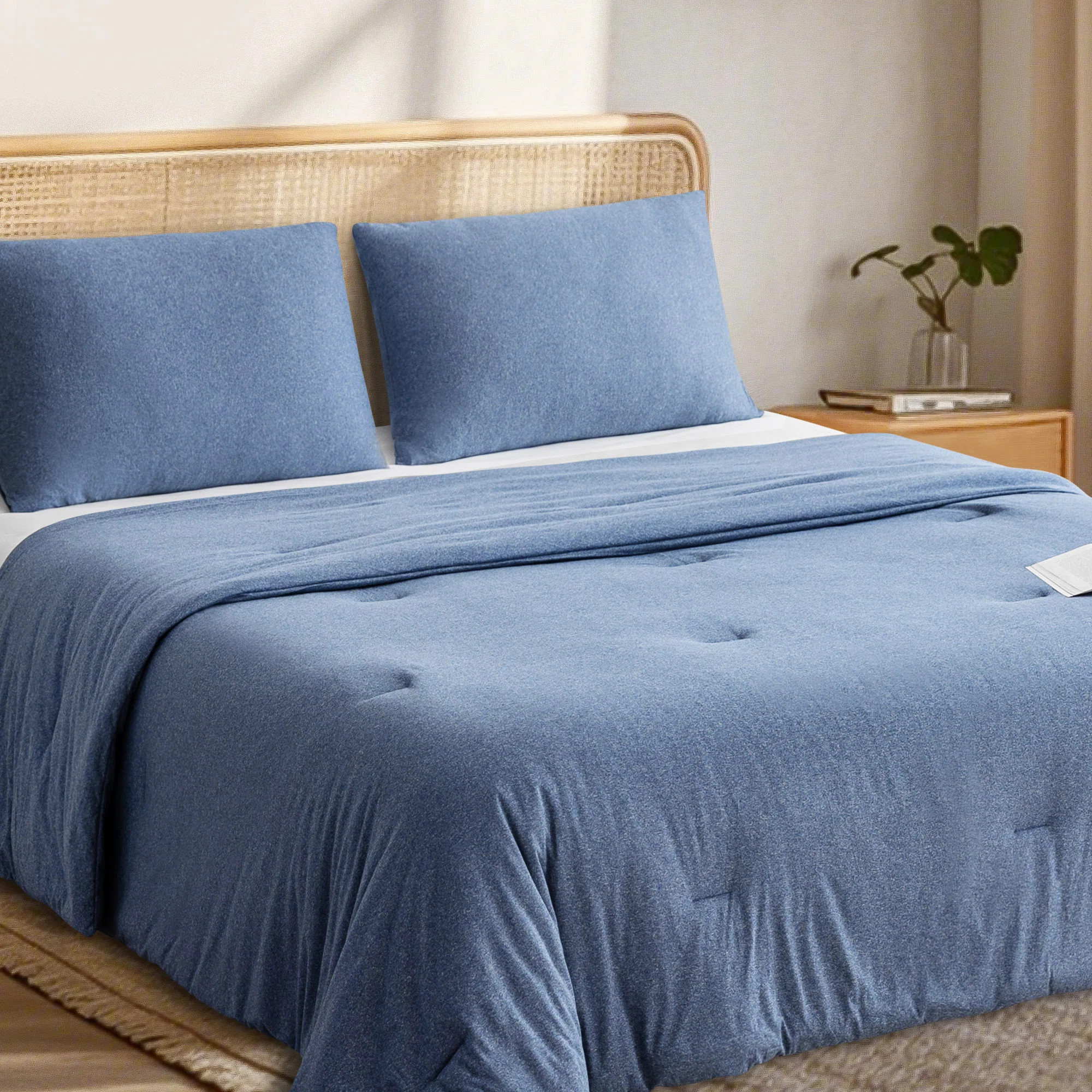 Wayfair Basics® 3 Pieces Soft Jersey Knit All-Season Comforter Set | Wayfair North America