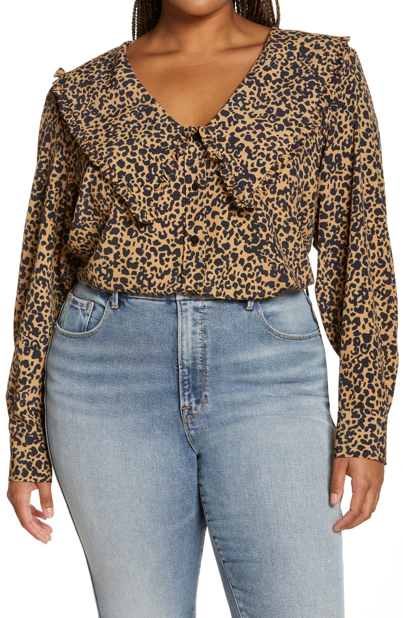 Esther Animal Print Collar Blouse | Nordstrom | Nordstrom
