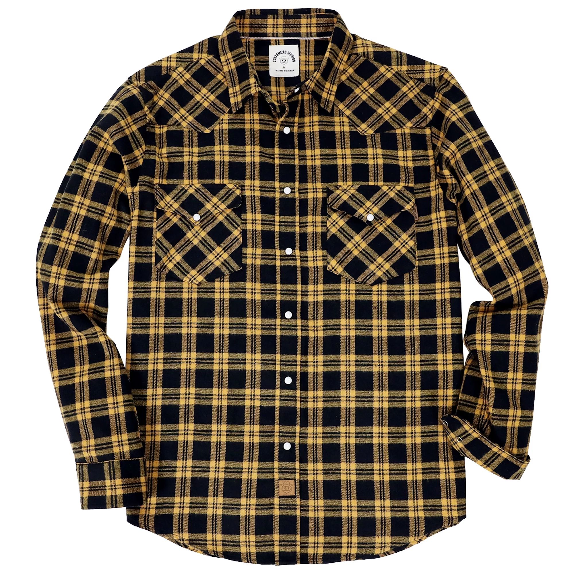 Dubinik® Mens Flannel Shirts Long Sleeve Pearl Snap Buttons Western Cowboy Vintage Work Casual W... | Walmart (US)