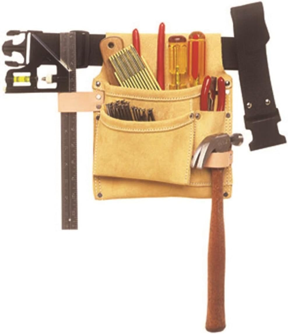 Custom LeathercraftIP489X Suede Tool Bag & Poly Web Belt, 3 Pocket , Tan | Amazon (US)