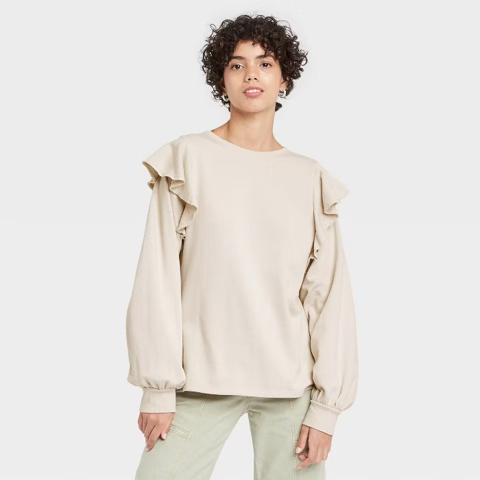 Women's Ruffle Sweatshirt - Universal Thread™ | Target