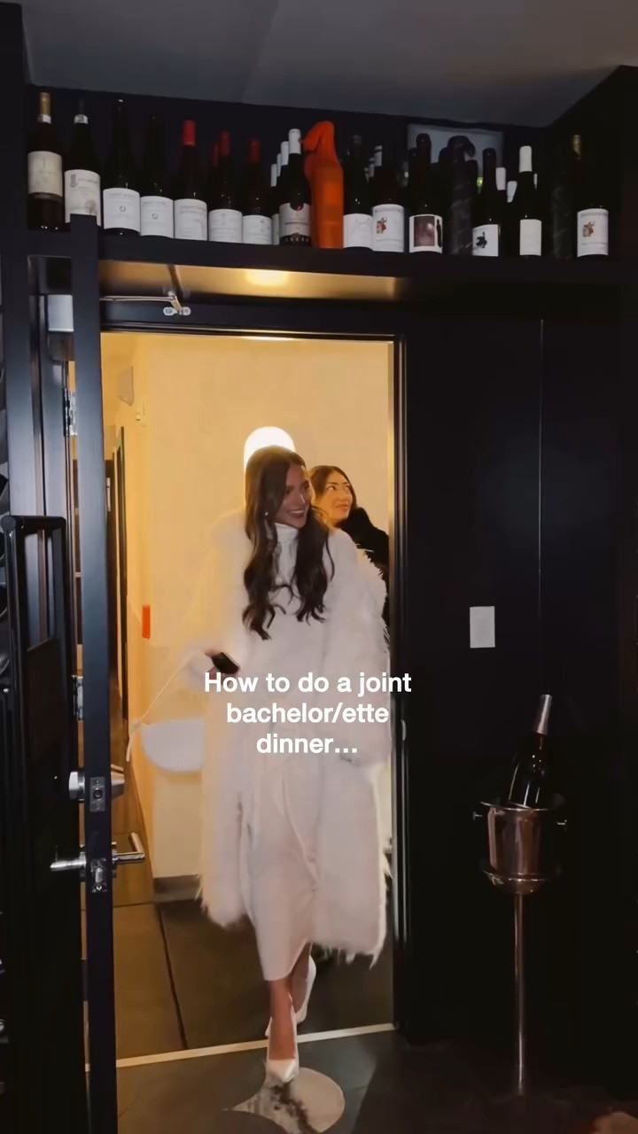 ZELEN BACH, Night 1: the formula for success for our first joint bachelor/ette dinner at @duemani.aspen 🥂 

 #LTKWatchNow #LTKSeasonal #LTKStyleTip