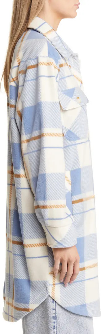 Plaid Long Polar Fleece Shacket | Nordstrom