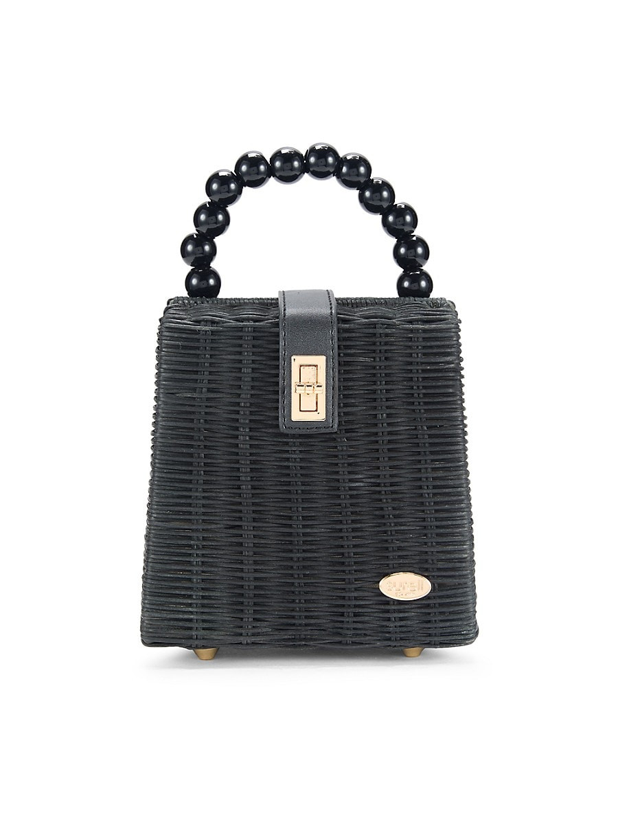 Surell Women's Straw Top Handle Basket Bag - Black | Saks Fifth Avenue OFF 5TH