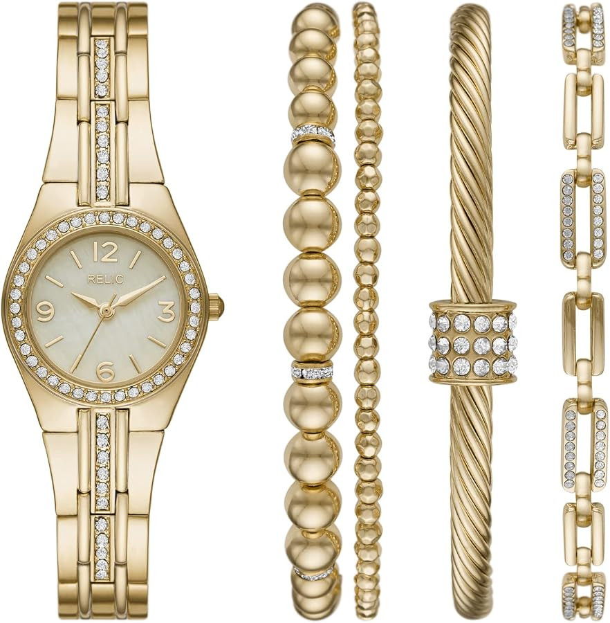 Color:    Gold Watch & Bracelet Gift Set | Amazon (US)