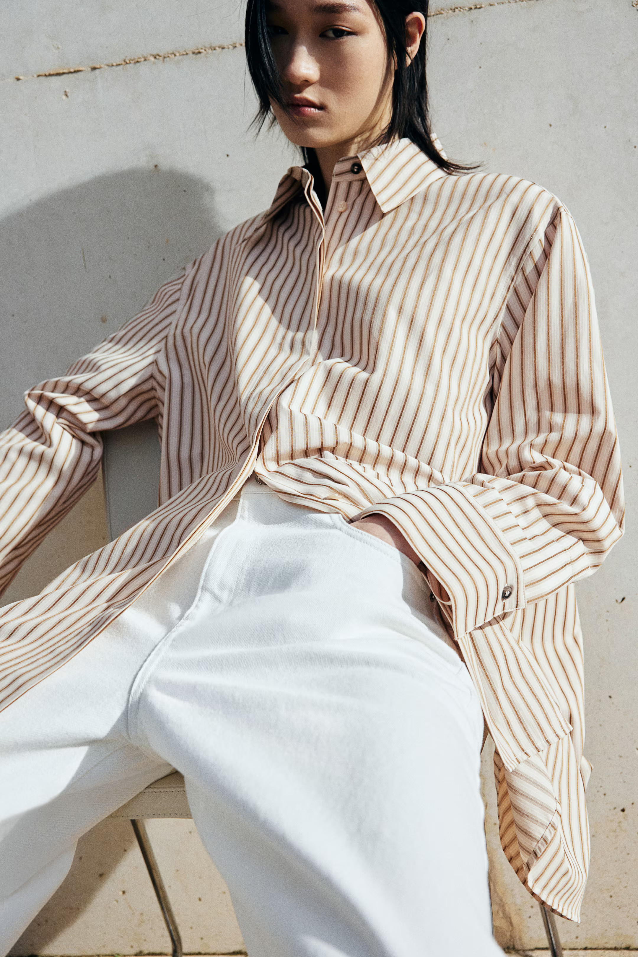 Oversized twill shirt | H&M (UK, MY, IN, SG, PH, TW, HK)