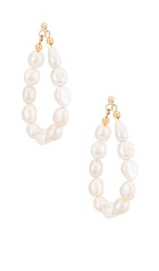 Emmy Pearl Hoops in Gold | Revolve Clothing (Global)