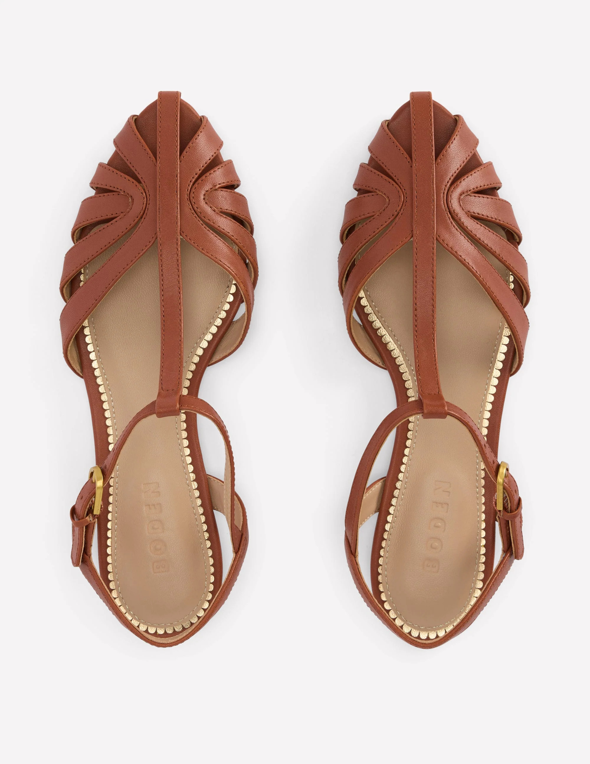 Caged Flat Sandal-Tan | Boden (US)