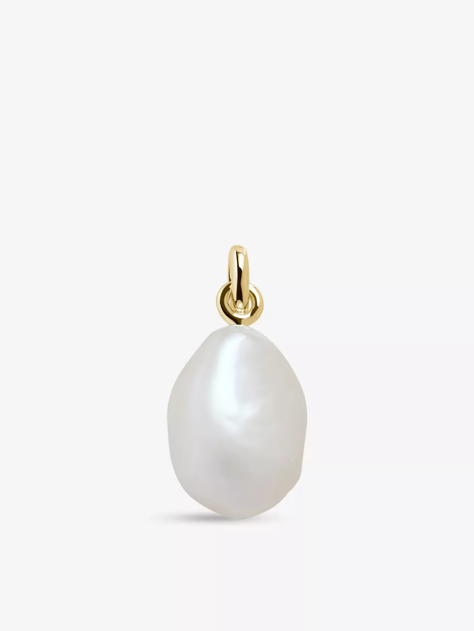 14ct Yellow-Gold and Baroque Pearl Charm | Selfridges