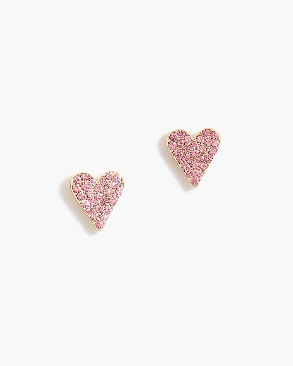 Pavé crystal heart stud earrings | J.Crew Factory