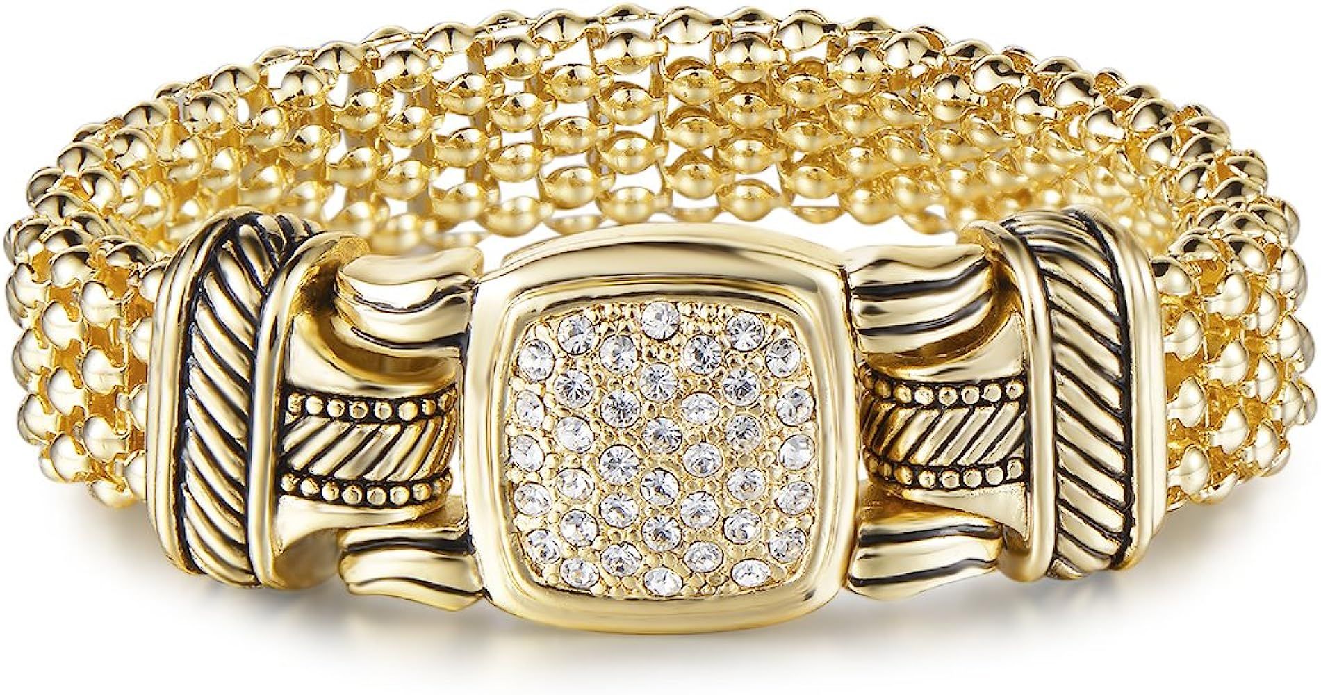 UNY Austrian Pave Crystals Designer Inspired Personality Bracelets Alloy Bangle Jewelry Vintage J... | Amazon (US)