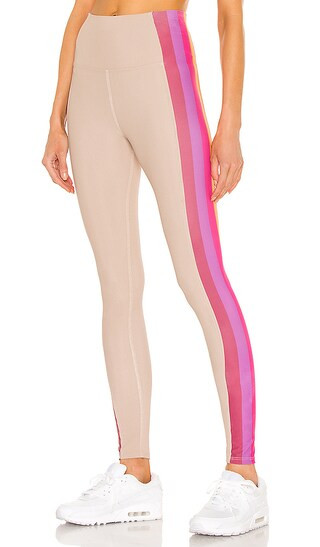 Megan Legging in Taupe Sunset Stripe | Revolve Clothing (Global)