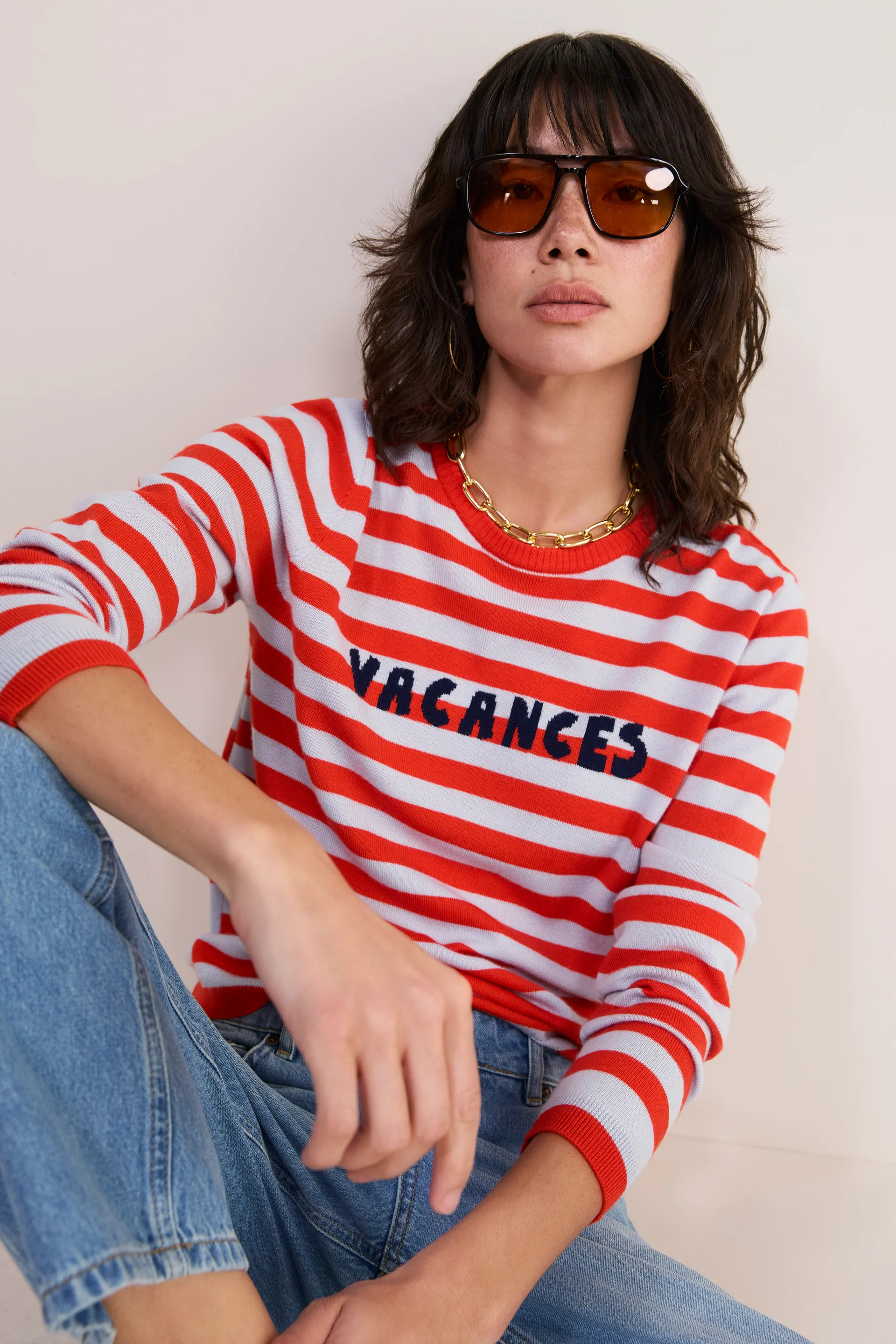 Cath x WYSE Brigitte Jumper - Blue/Red Stripe | WYSE London