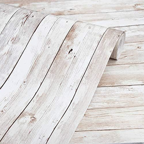 Wood Wallpaper 17.71" X 118" Self-Adhesive Removable Wood Peel and Stick Wallpaper Decorative Wal... | Amazon (US)