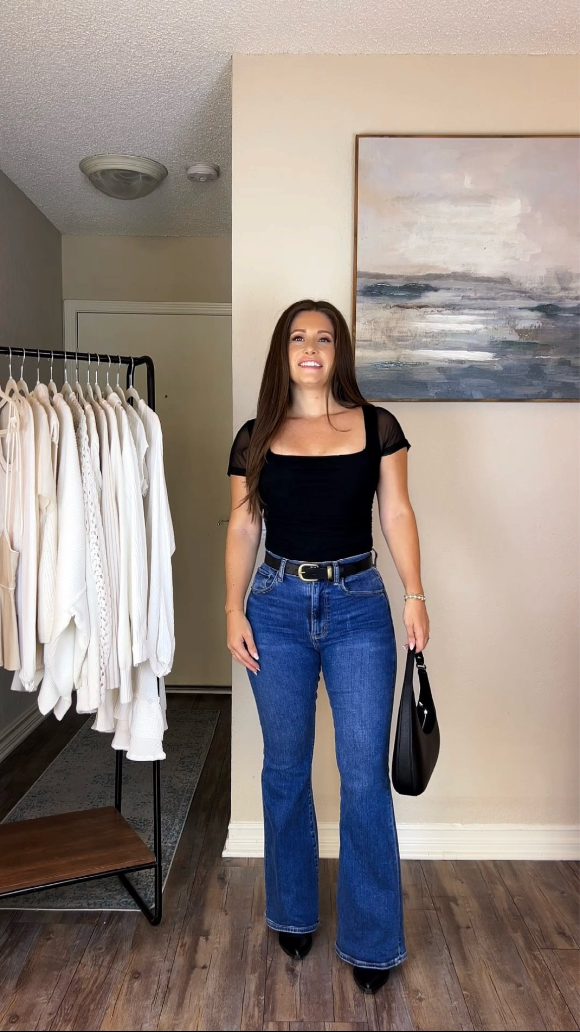 Fall outfit 🖤 mesh short sleeve bodysuit size Small / Jeans 25 Short 

#LTKFindsUnder100 #LTKSeasonal #LTKStyleTip