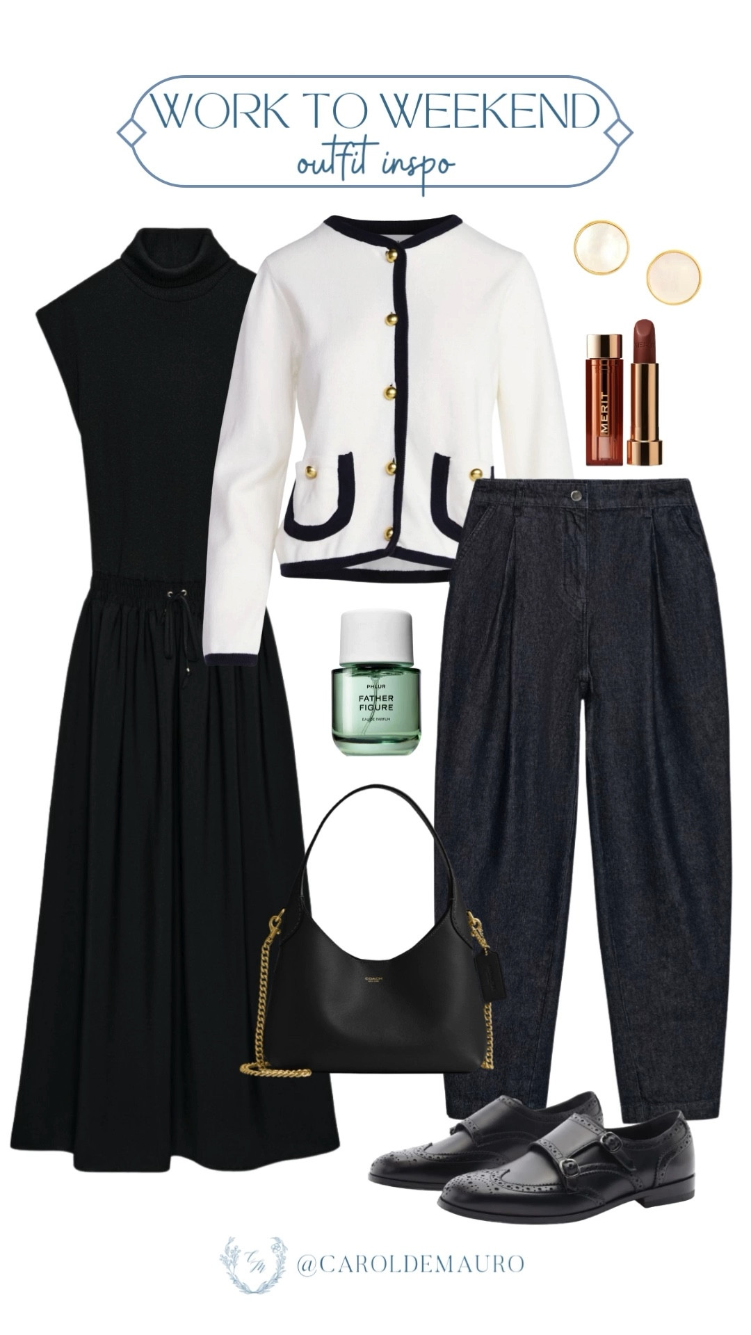 Switch your look after working from your 9 to 5 with this black mock-neck midi dress to a classy cardigan paired with baggy jeans and loafers!

work to weekend, casual chic, minimalist style, elegant outfit, elevated basics, it girl, working girl fits, date night

#LTKFindsUnder50 #LTKSeasonal #LTKU