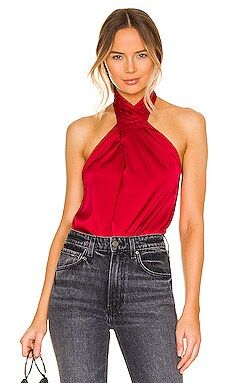superdown Amerie Pleated Halter Top in Red from Revolve.com | Revolve Clothing (Global)
