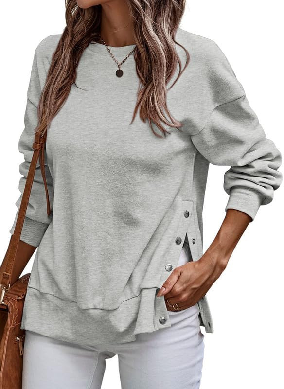 SHEWIN Womens Sweatshirt Casual Long Sleeve Lightweight Pullover Tops Loose Crewneck Sweatshirts ... | Amazon (US)