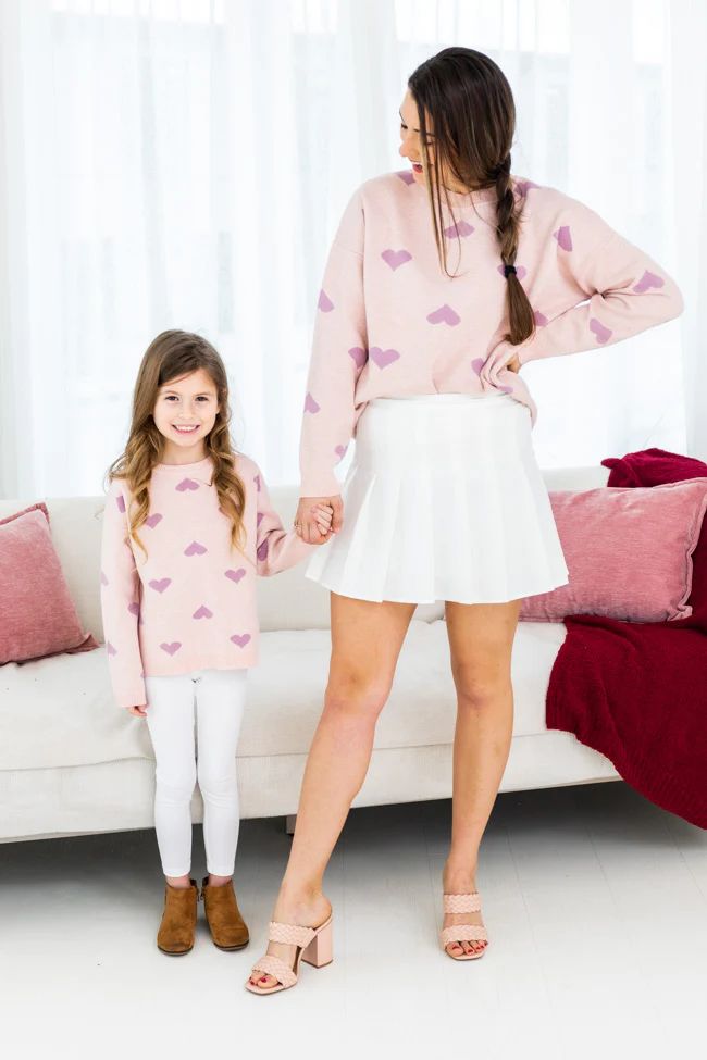 Sweeter Than Your Heart Kid's Purple Sweater | The Pink Lily Boutique