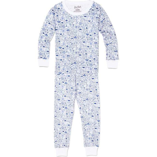Dallas-Fort Worth Two Piece Pajamas, Blue | Maisonette