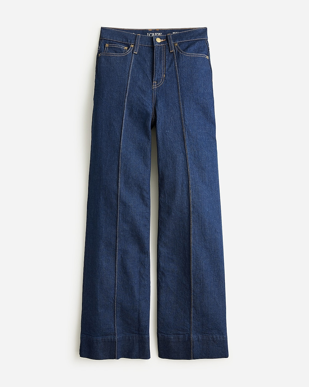Pintuck denim trouser in Rinse wash | J. Crew US