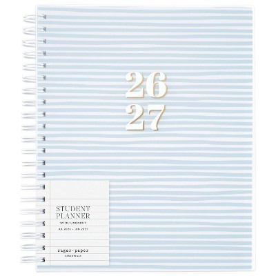 Sugar Paper Essentials 8.5"x11" 2026-2027 Large Student Weekly/Monthly Frosted Poly Blue Stripe | Target
