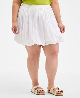 Trendy Plus Size Cotton Pull-On Bubble Skirt, Exclusively at Macy's | Macy's