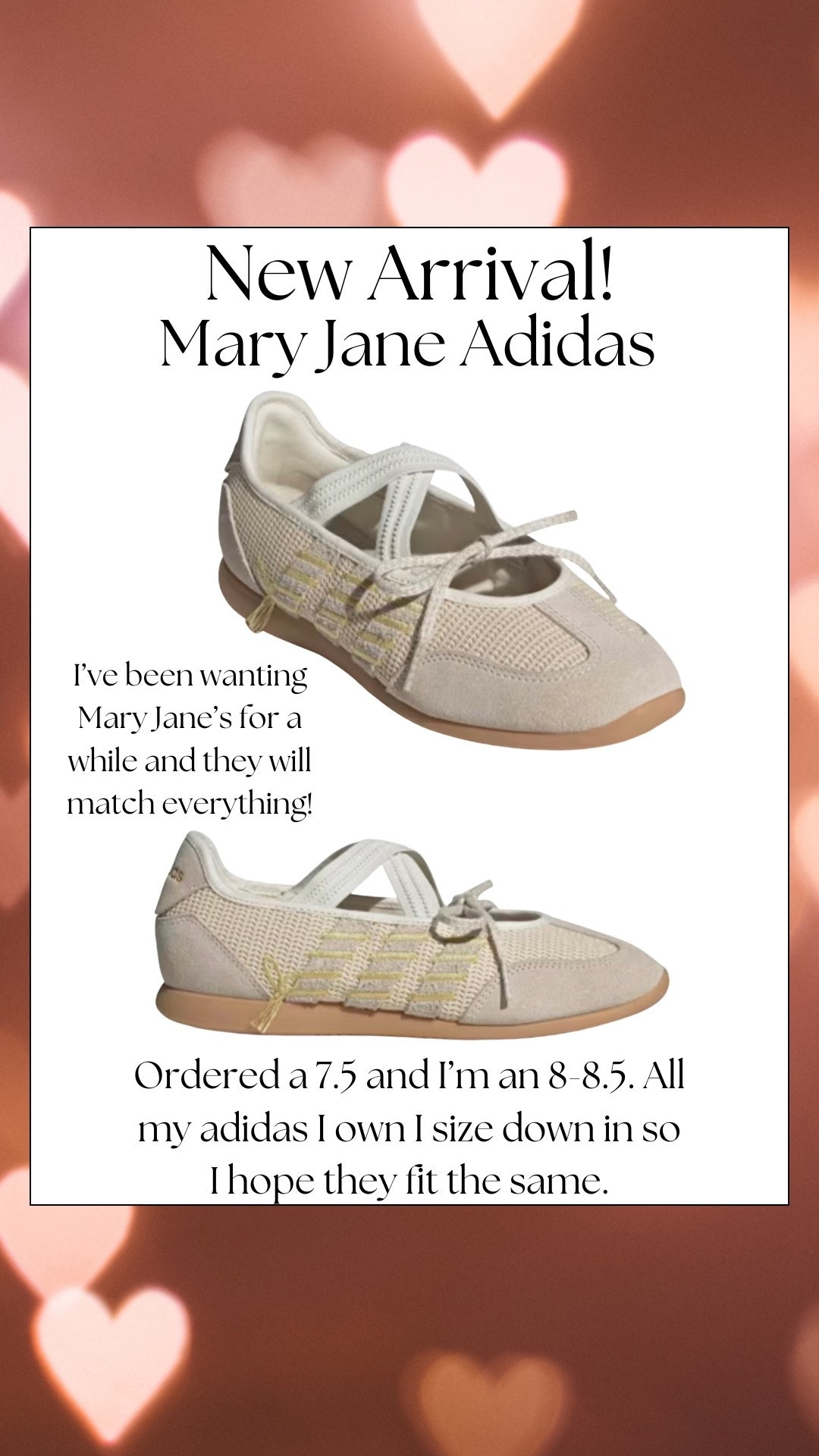 I always size down in adidas so hopefully these run the same! Reviews said they ran big. I love the Mary Jane adidas so much! 

#LTKFindsUnder100