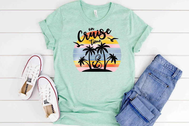On Cruise Time Shirt Cruise Shirt With Palm Trees Gift for - Etsy | Etsy (US)