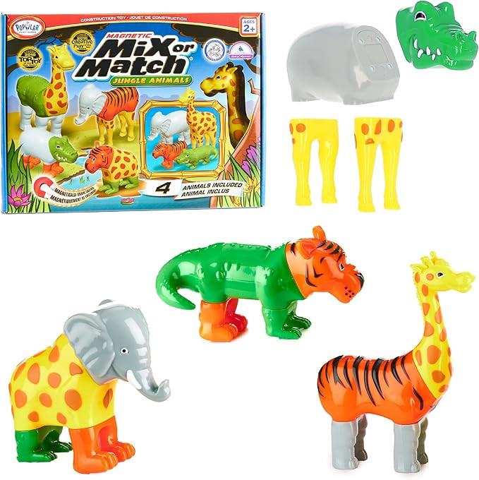 POPULAR PLAYTHINGS Magnetic Animals for Toddlers 1-3, Mix or Match Animal Toys, Set of 4 Gift for... | Amazon (US)