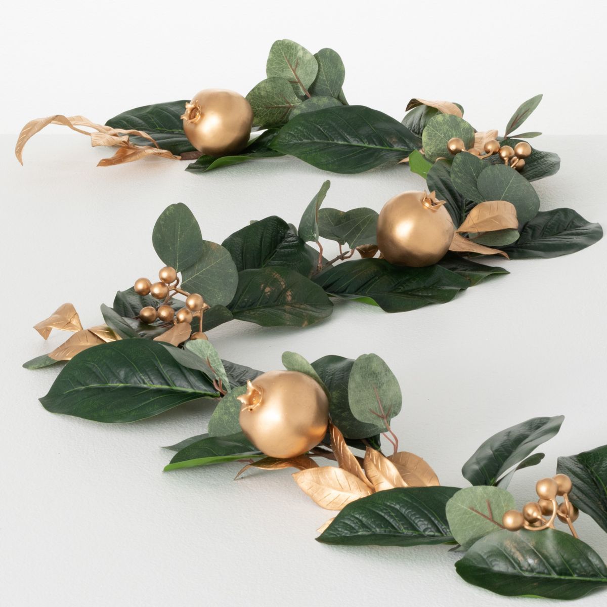 6'L Sullivans Gold Berry Leaf Garland, Green Christmas Garland | Target