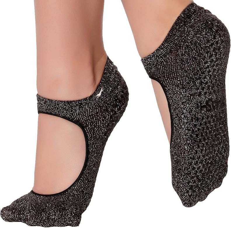 SHASHl Sweet Grip Socks for Women – Mary Jane Socks w/ Cut Out –Non Slip Socks – Workout So... | Amazon (US)